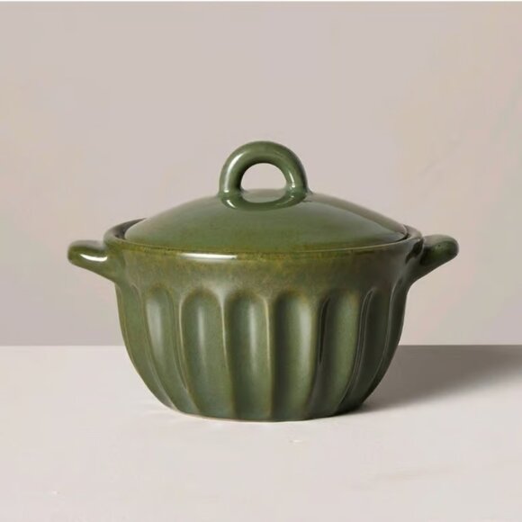 HEARTH & HAND Magnolia Fluted Stoneware Ramekin Green - Picture 1 of 3